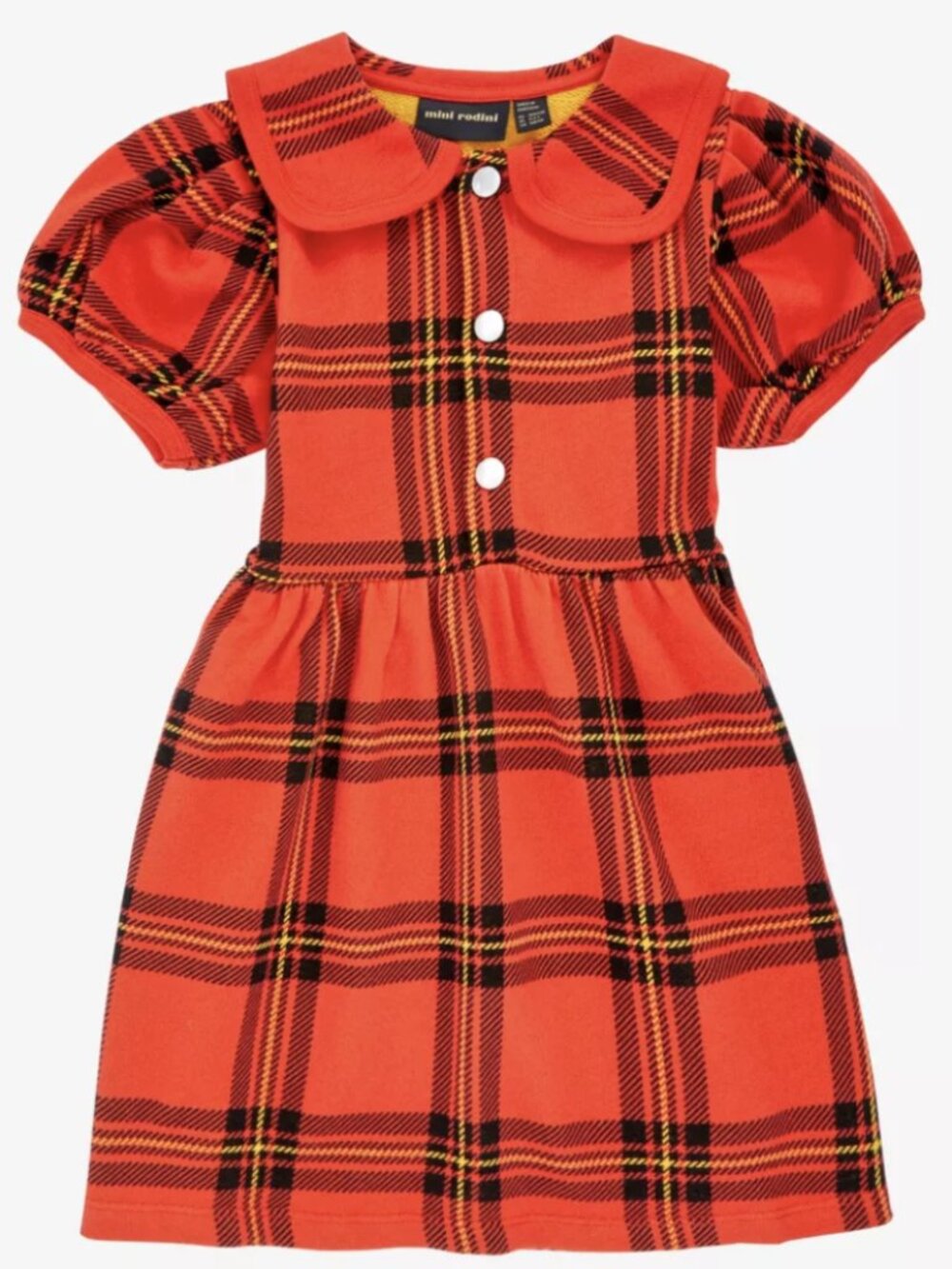 MINI RODINI Check Plaid Pattern Cotton Jersey Dress 7-9 Years Preppy Traditional